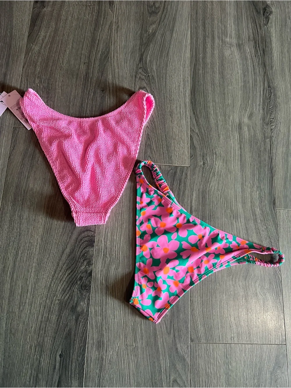 TWO: wild fable Bikini Bottoms! Pink & Green Floral Bikini Bottoms